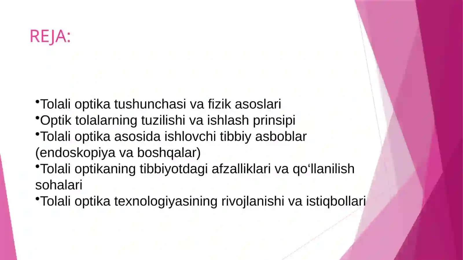 Tolali optika asboblarning tibbiyotdagi ahamiyati. 2