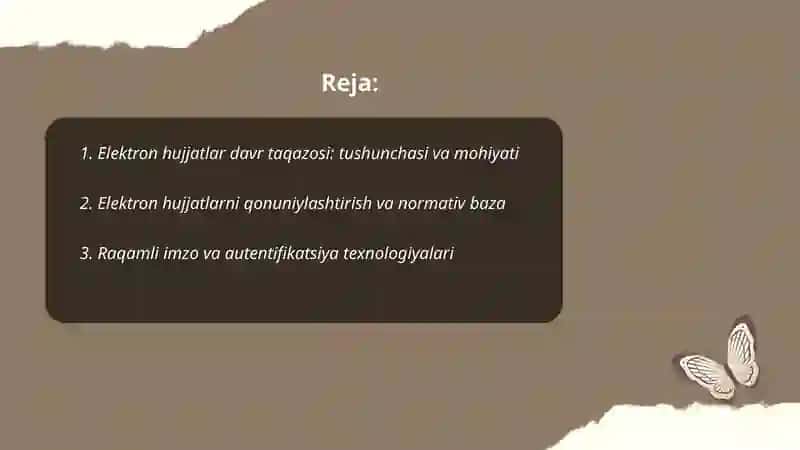 Elektron hujjatlar davr taqazosi 2