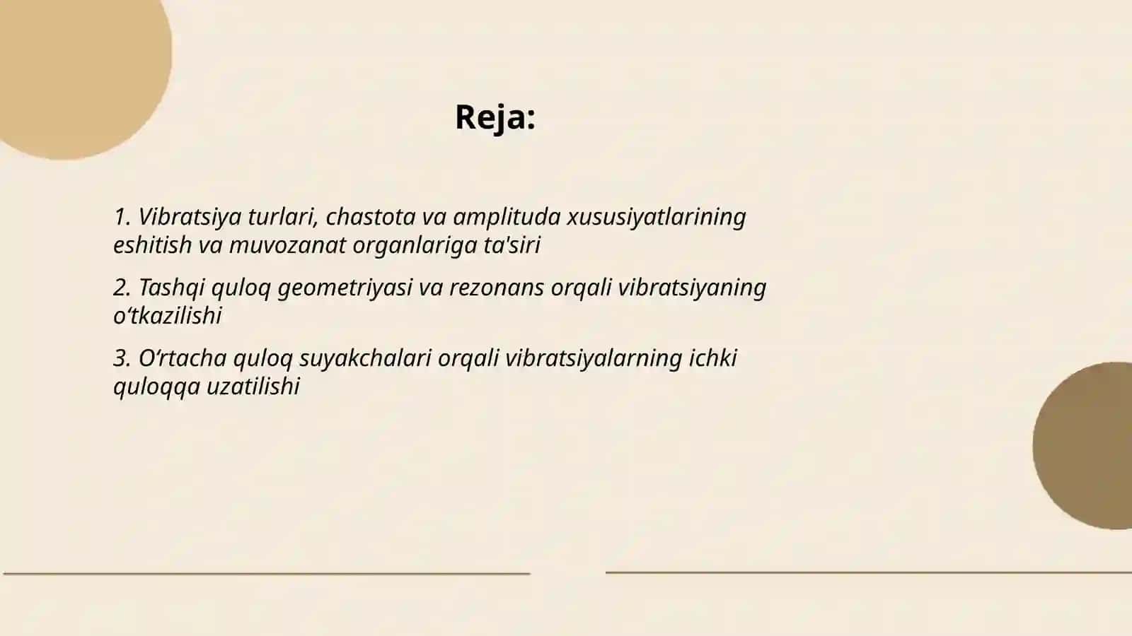 Basilar membrana tebranishlarini stereosiliyalar orqali qabul qilish 2