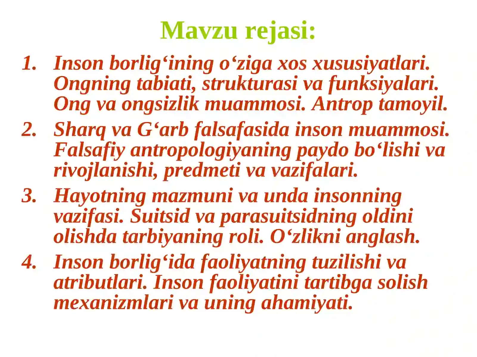 Falsafiy antropologiya (Insonfalsafasi) 2