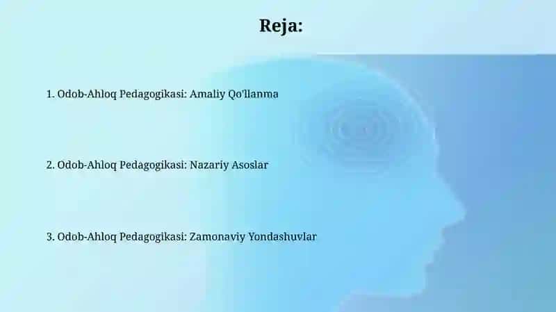Odob-Ahloq Pedagogikasi: Amaliy Qo'llanma 2
