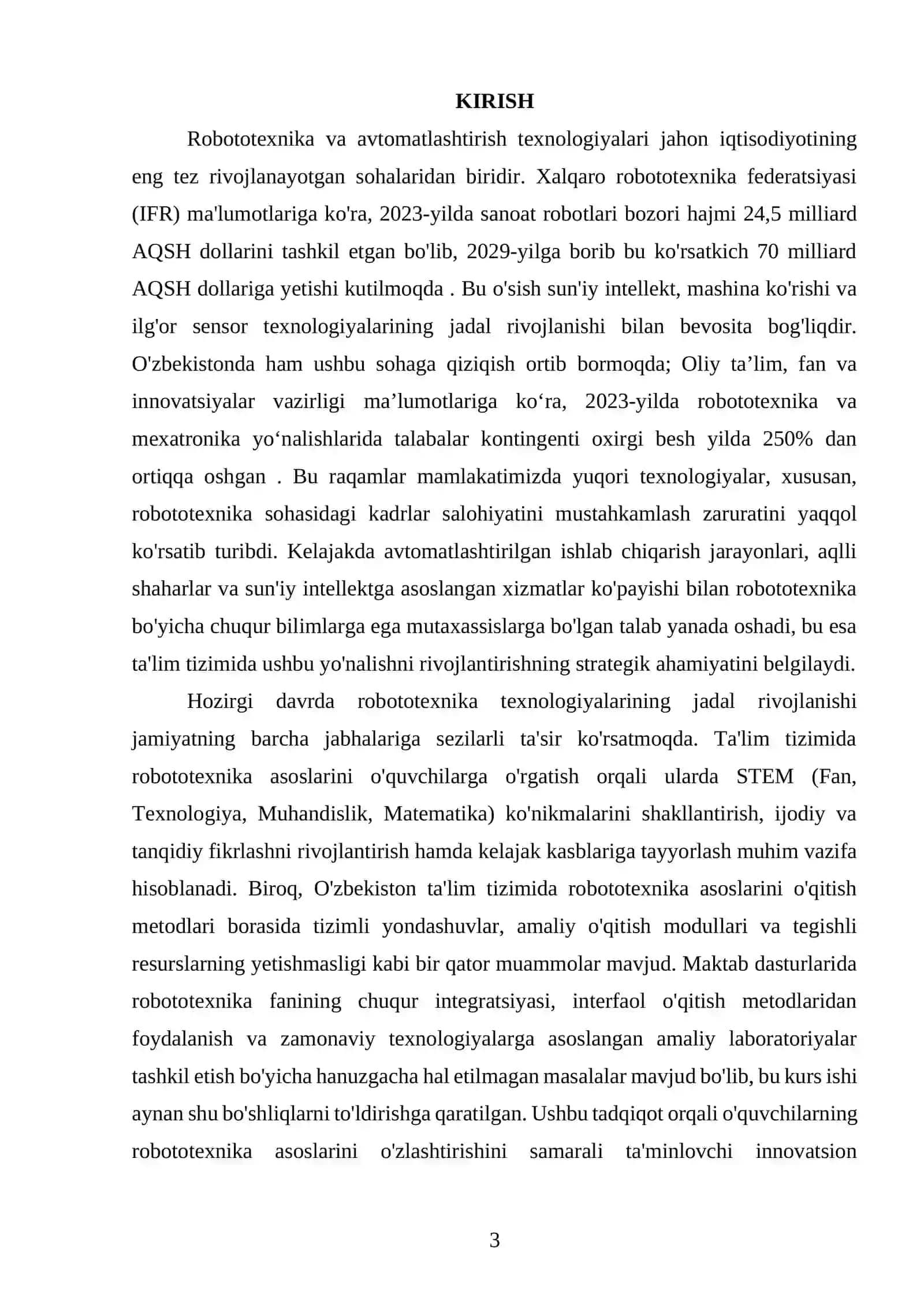 ROBOTOTEXNIKA ASOSLARINI RIVOJLANTIRISHNING NAZARIY-METODOLOGIK ASOSLARI VA AMALIY TADQIQOTI 2