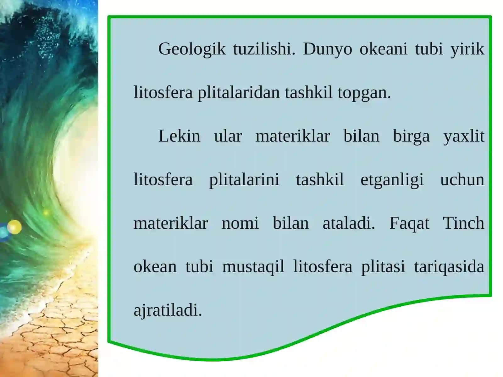 Dunyo okeani tubining geologik tuzilishi, relyefi (2) 2