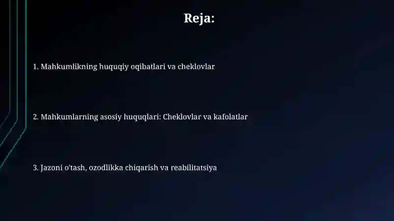 Mahkumlikning huquqiy asoslari va cheklovlar 2