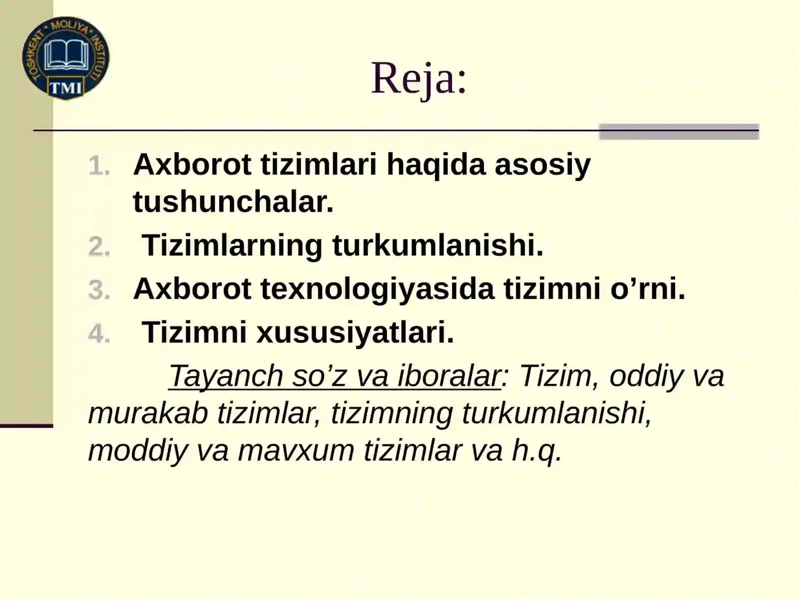 Avtomatlashtirilgan axborot tizimlari 2