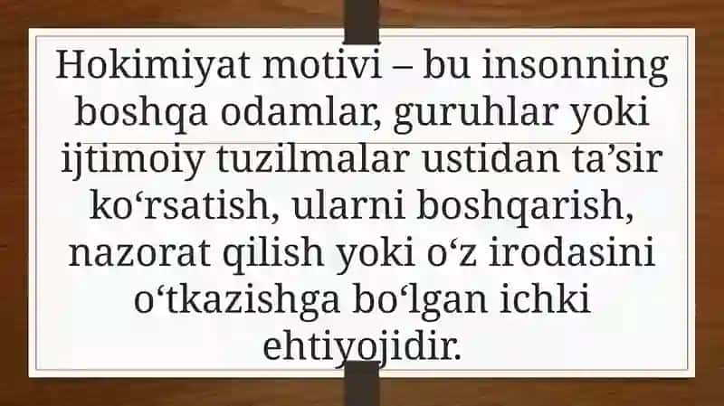Motivlar Hokimyat motivi 2