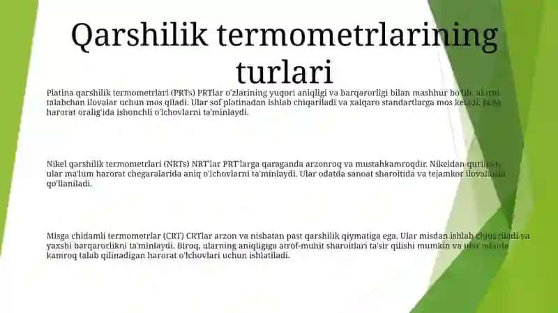 Qarshilik Termometrlari 2