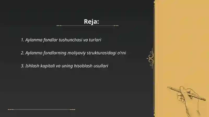 Aylanma fondlar va ulardan samarali foydalanish ko‘rsatkichlari 2