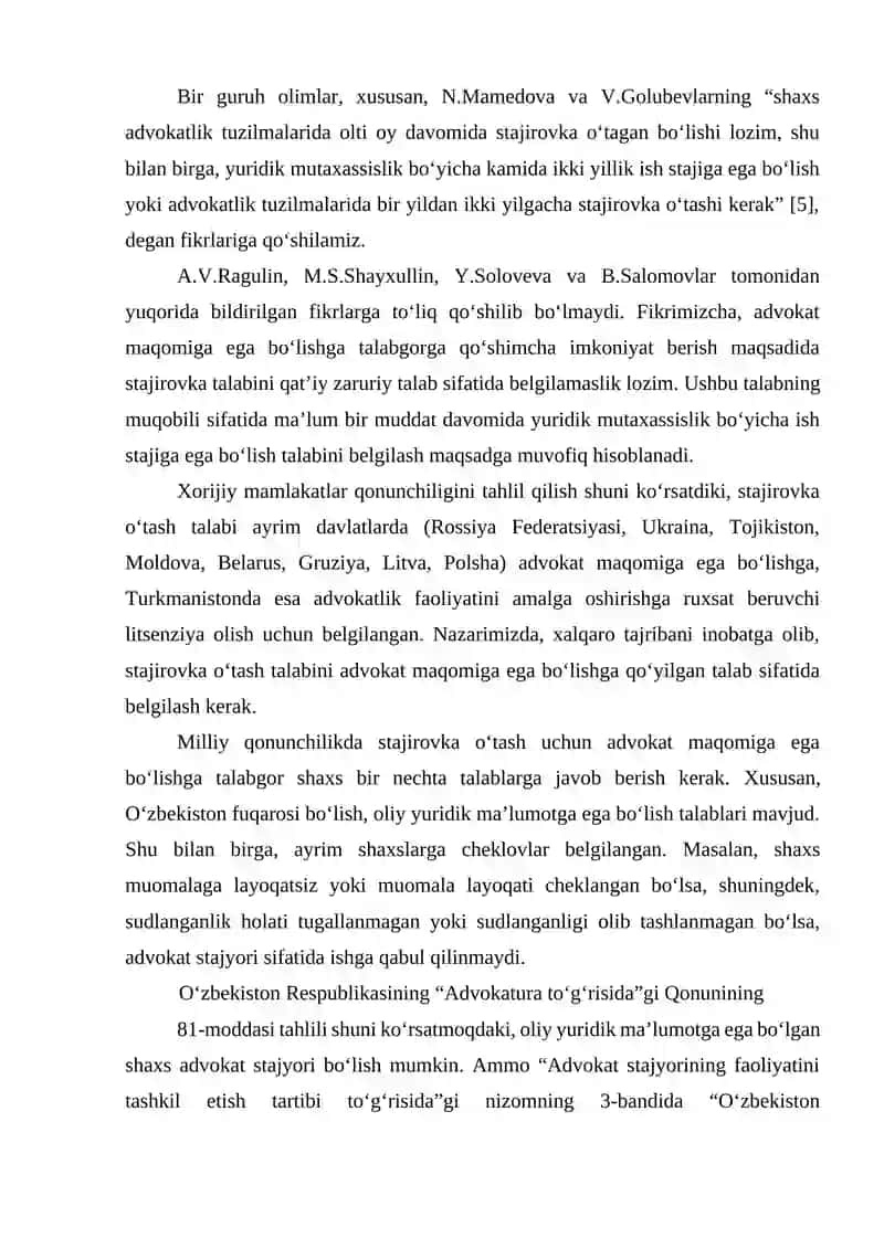 Advokat Maqomiga Ega Bo‘lish Tartibi 2