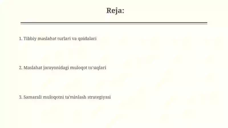 Tibbiy maslahat turlari va qoidalari 2