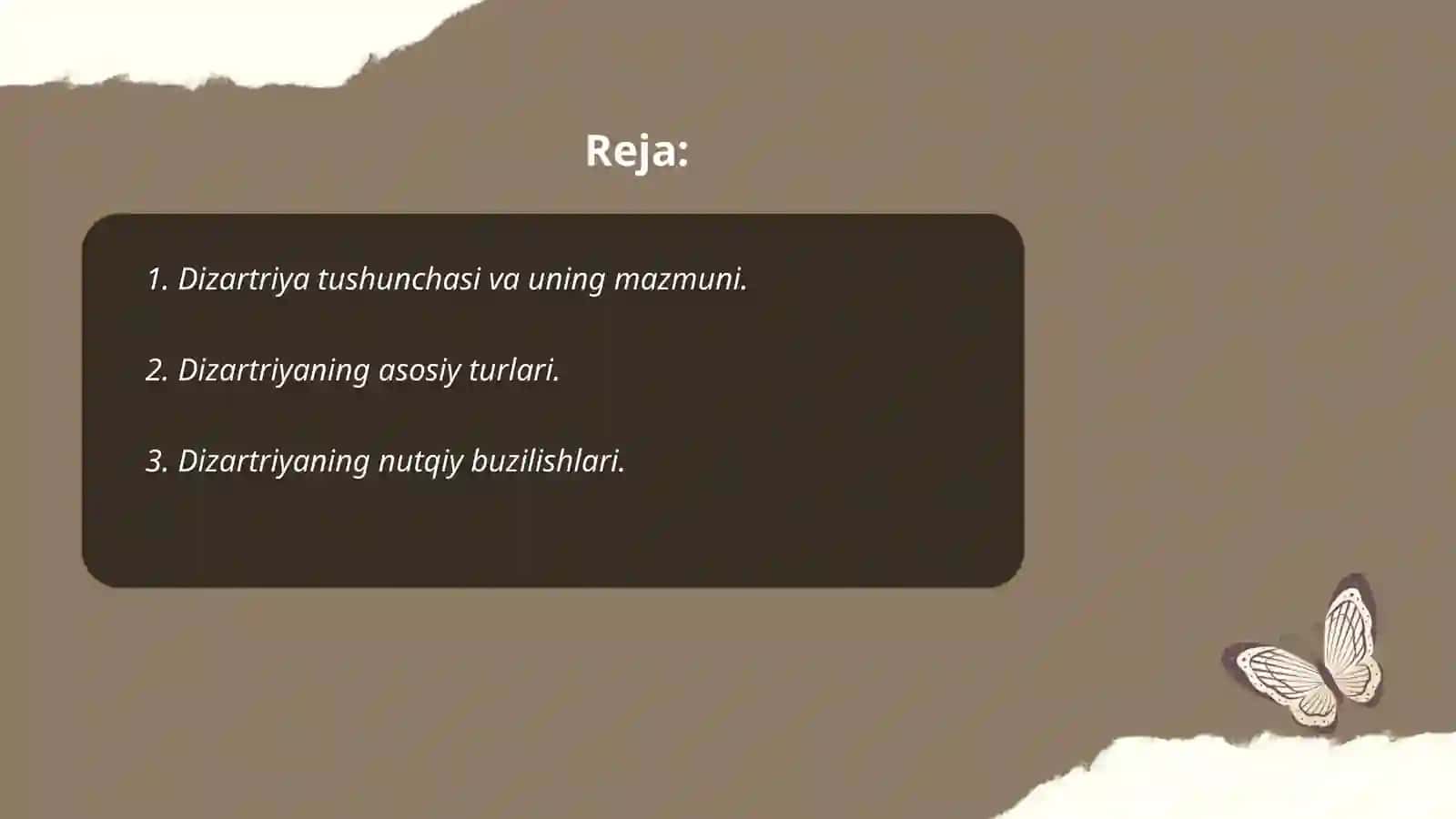 Dizartriyada nutqiy va nonutqiy buzilishlar va ularning tasnifi 2