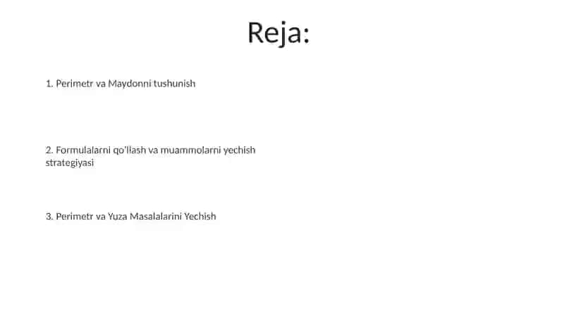Perimetri va yuzasi 2