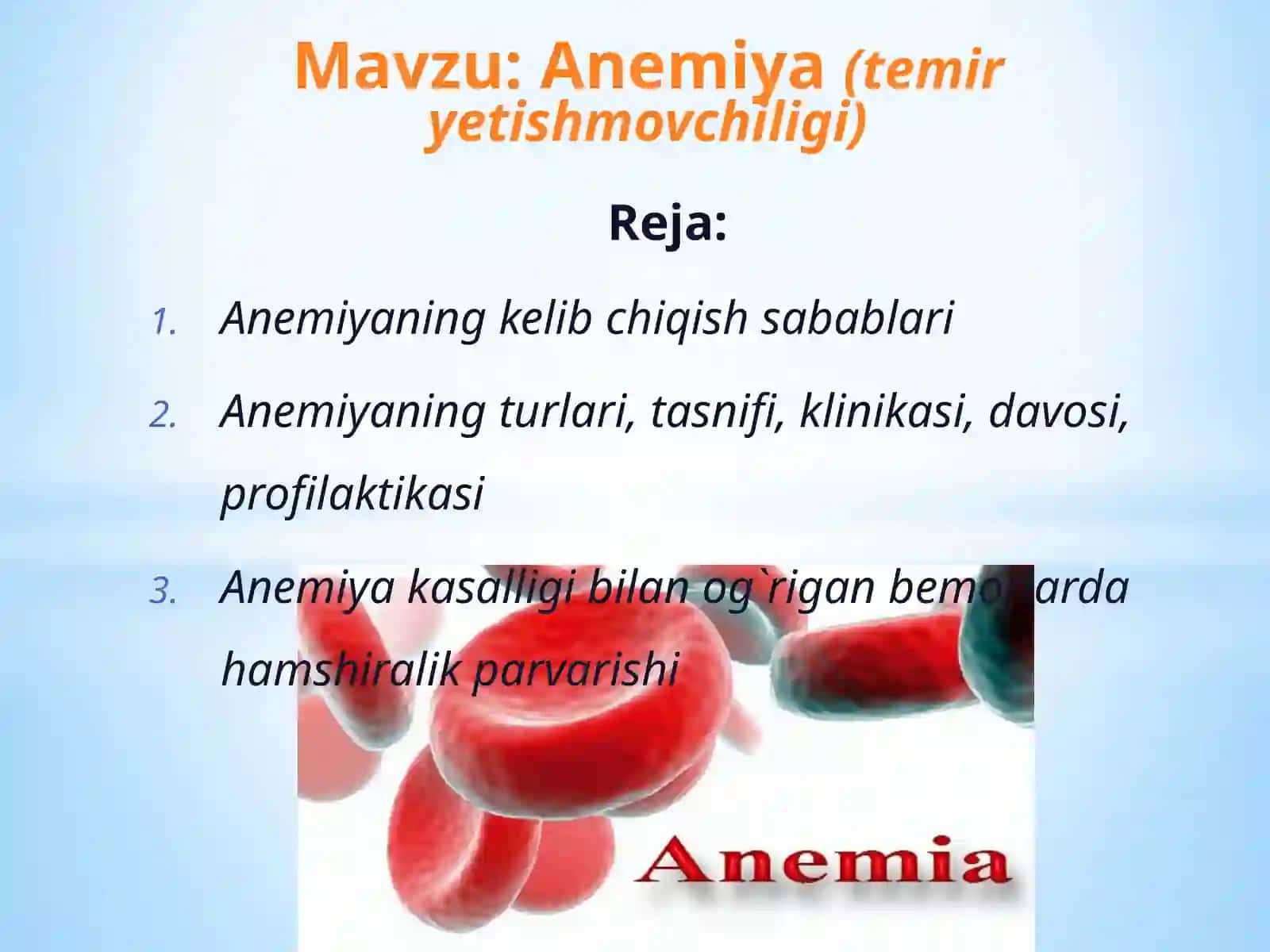 Anemiya(temiryetishmovchiligi) 2
