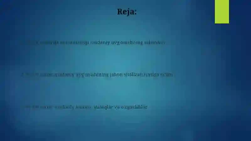 9-12-asrlarda mamlakatimiz hududida ro'y bergan madaniy uyg‘onish(Renessans) 2