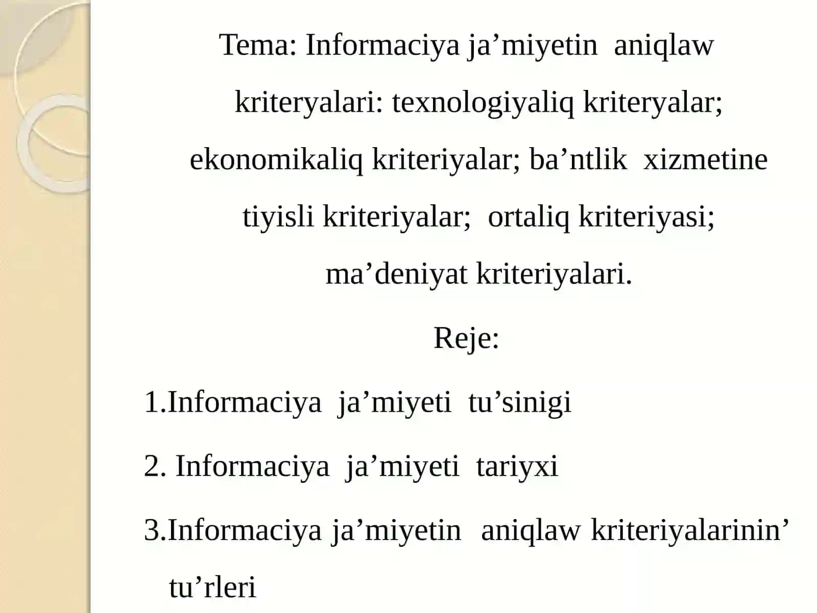 Axbarot texnologiyalari ham processlerdi matematikaliq modellestiriw 2