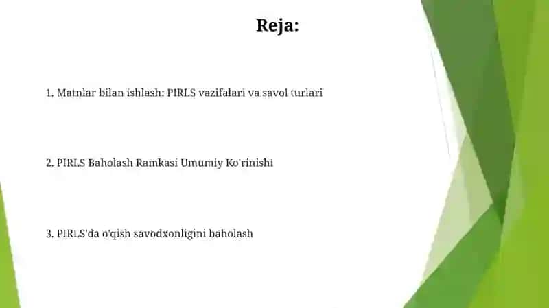 PIRLS Baholash Dasturi 2