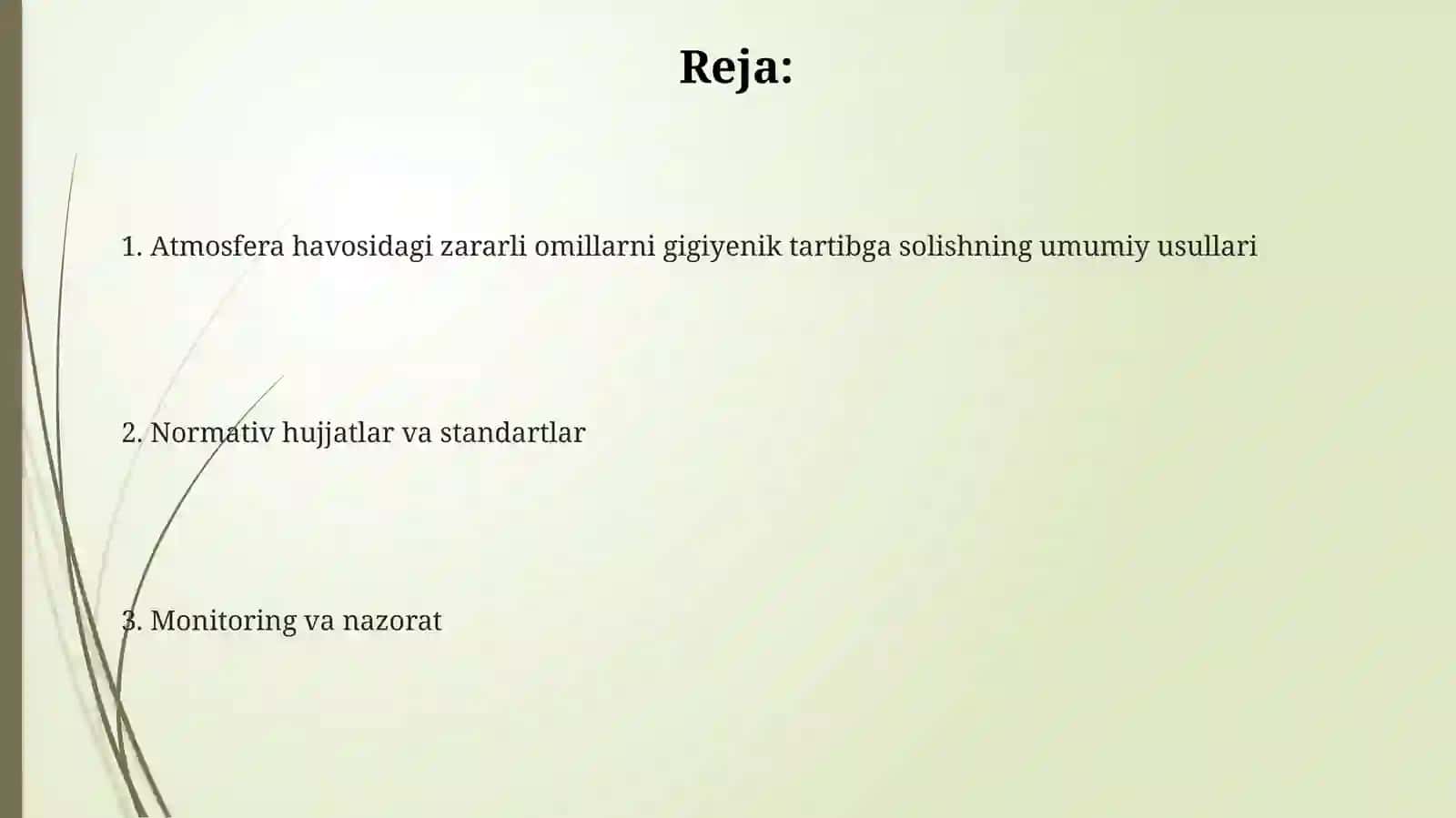 Atmosfera havosining nomuvofiq omillarini gigiyenik reglamentlashga bo‘lgan umumiy yondashishlar 2