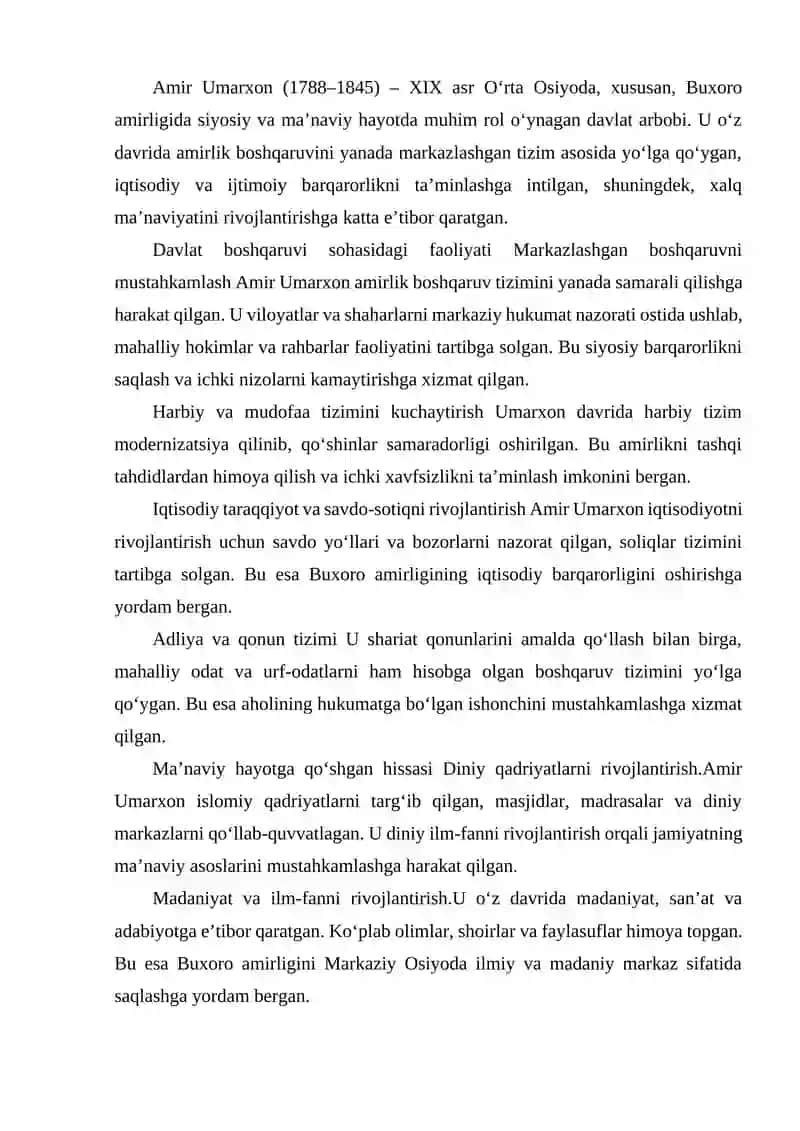 AMIR UMARXON HAYOTI VA IJODI 2