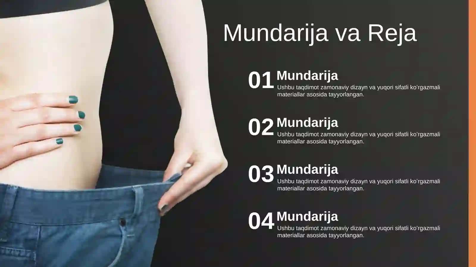 Parhez Fitnes va Sog'lom Turmush Tarzi Taqdimoti (43 Slayd) 2