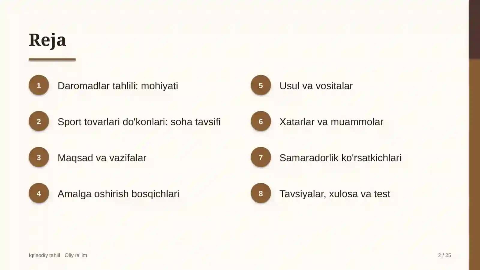 sport tovarlari do'konlarida daromadlar tahlili 7811 2