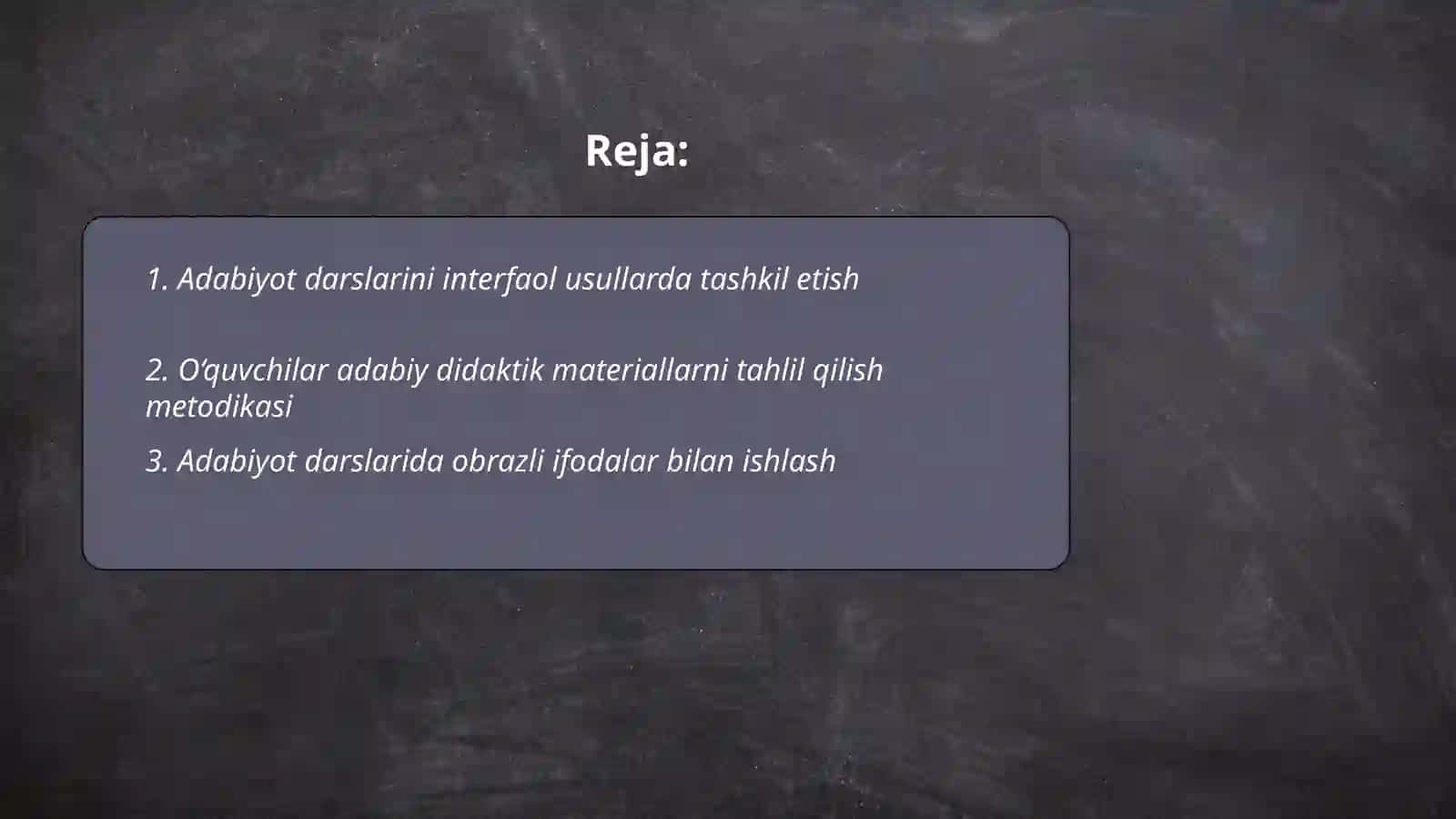 Adabiyot o'qitish metodikasiga oid yangi adabiyotlarning ro'yxatini tuzish 2