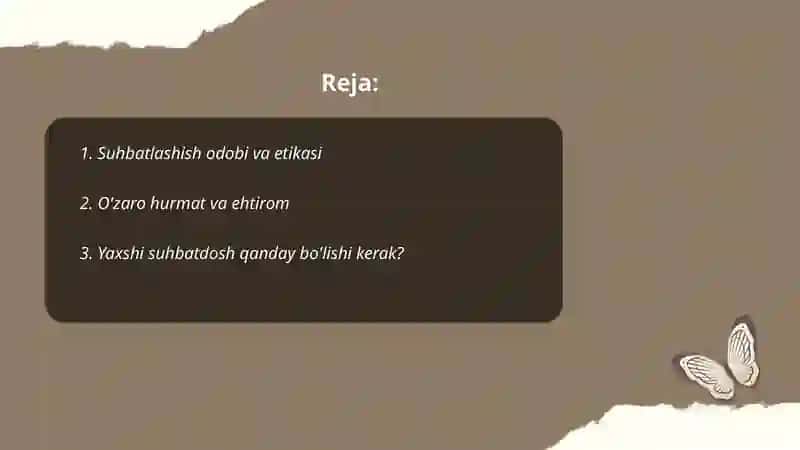 Suhbat va suhbatlashish odobi 2