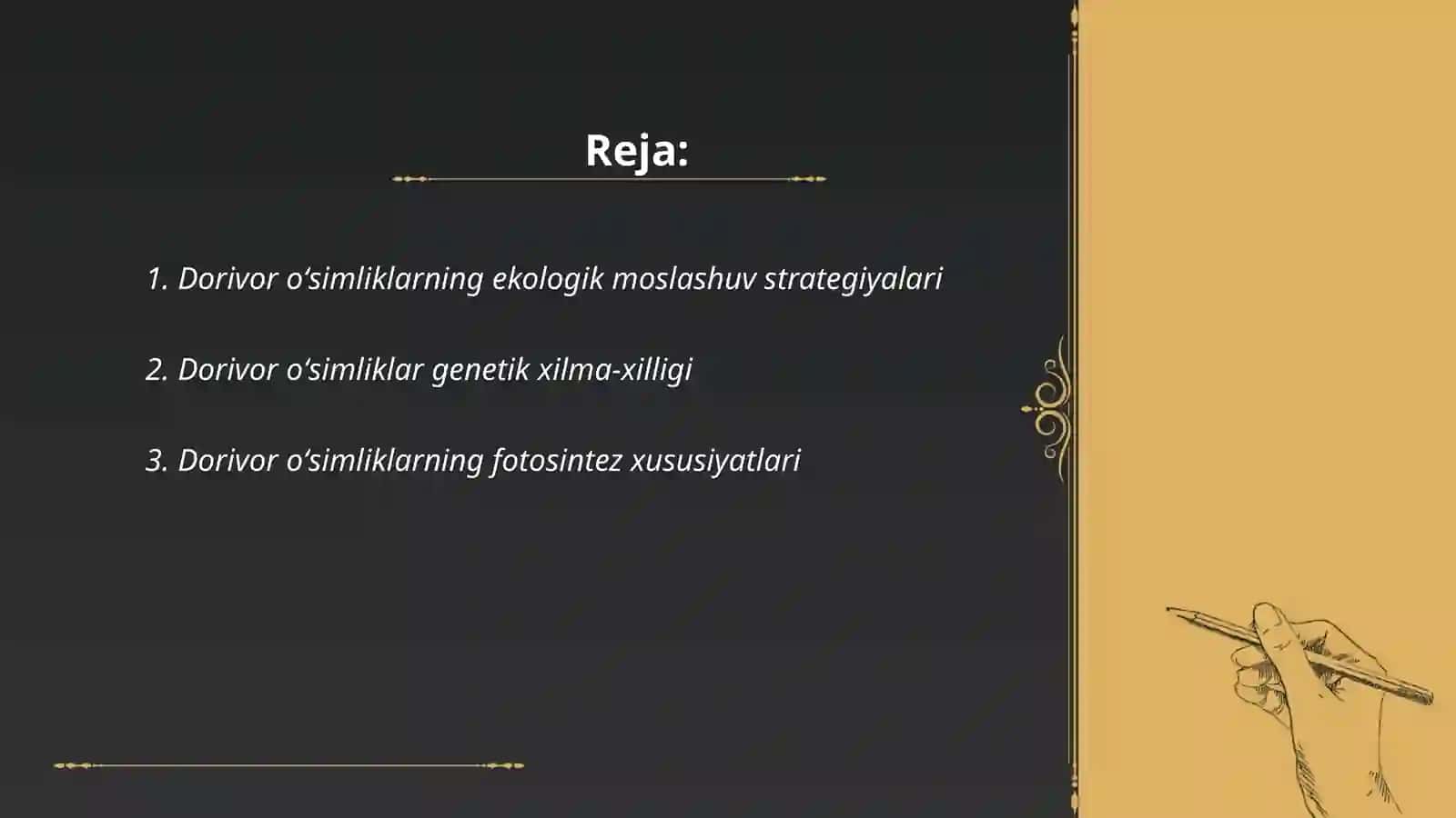 Dorivor oʻsimliklarning ekologik moslashuv strategiyalari 2