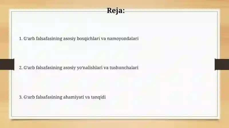 G'arb falsafasi 2