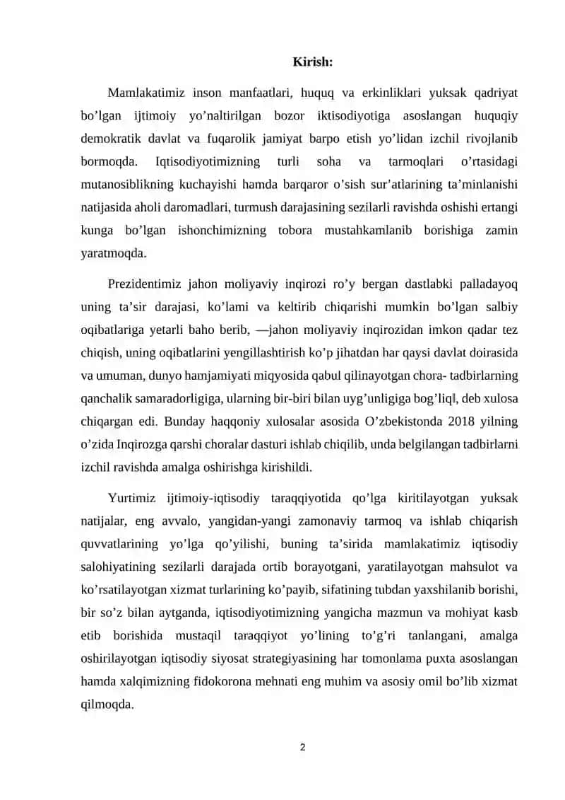 Arkon Auto MChJ korxonasining strategik rejasini ishlab chiqarish va tadbiq etish 2