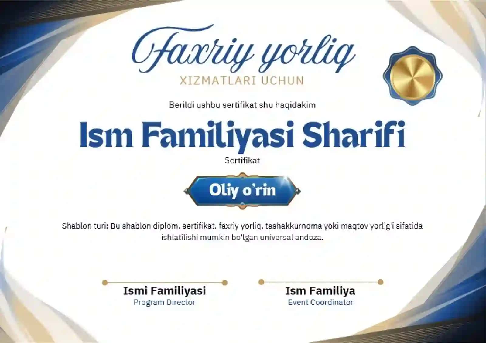 Faxriy yorliq 2