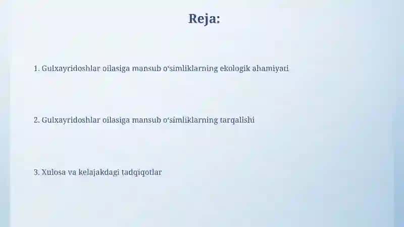 Gulxayridoshlar oilasiga mansub òsimliklarning yer yuzida tarqalishi va tabiatdagi ahamiyati 2