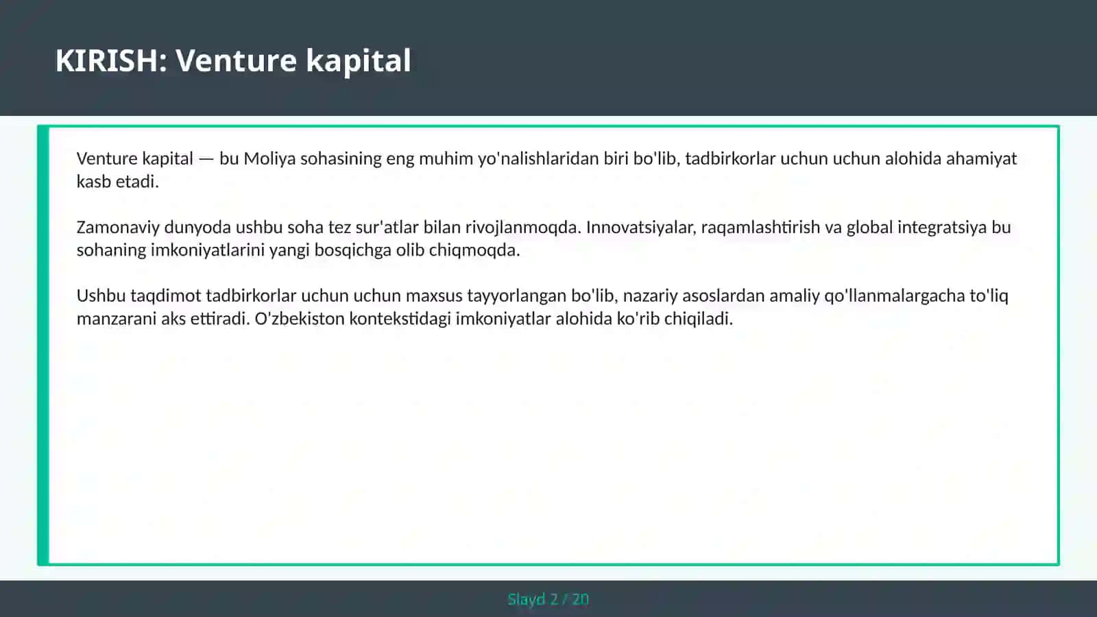 Venture kapital 2