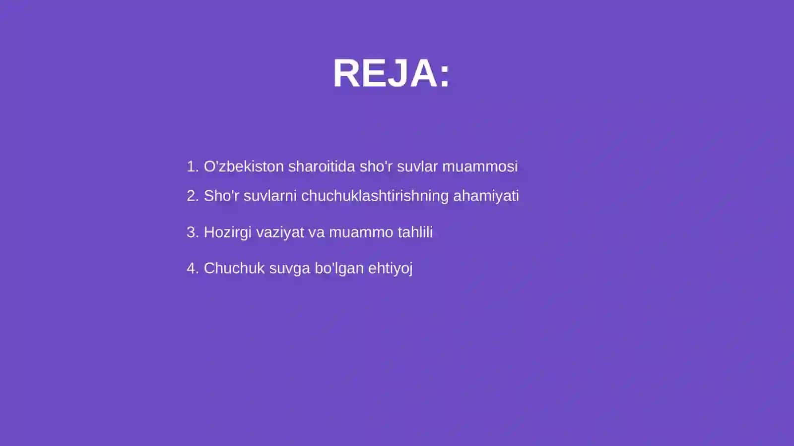 O'zbekiston sharoitida sho'r suvlarni chuchuklashtirish: Muommo va yechimlar 2