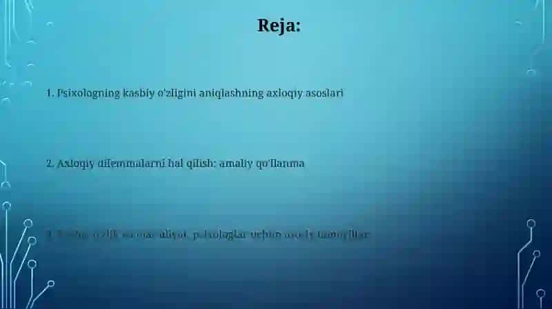 Psixologning kasbiyoʻzligini belgilashning etikaviy tamoyillari 2