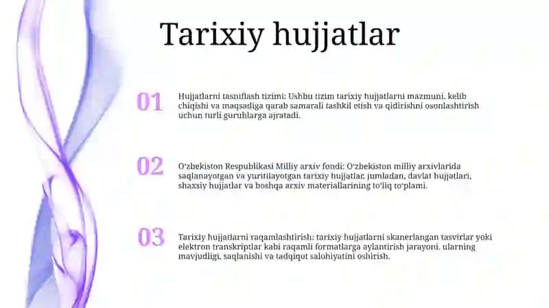 Ózbekiston Respublikasi Milliy Arxiv Fondi Hujjatlarini Turkumlash 2