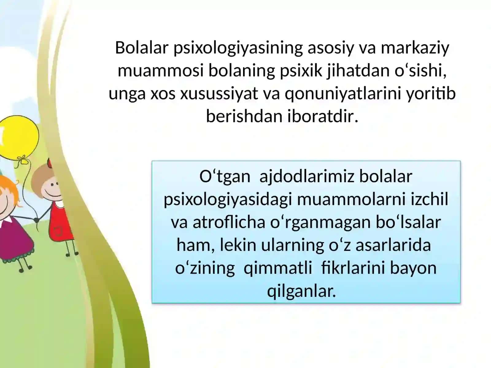 Maktabgacha tarbiya yoshdagi bolalar o‘sishining umumiy shart-sharoitlari 2