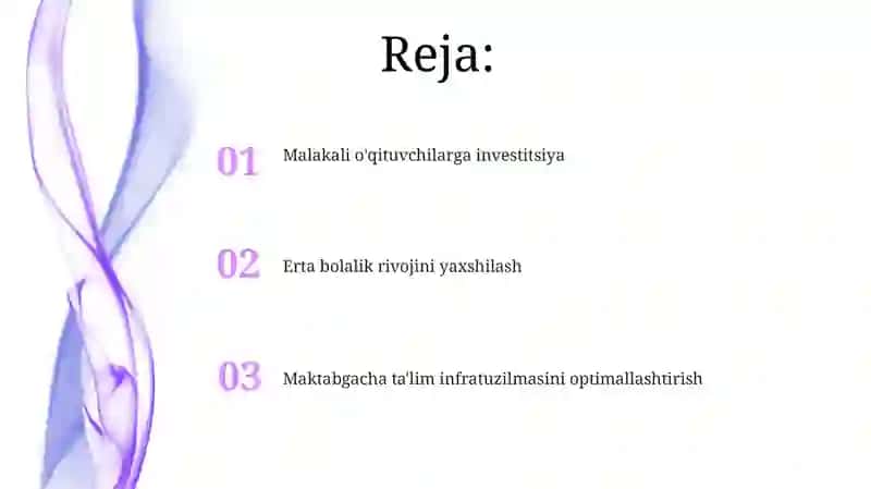 Maktabgacha talim tizimini rivojlantirishning ustivor yonalishlari 2