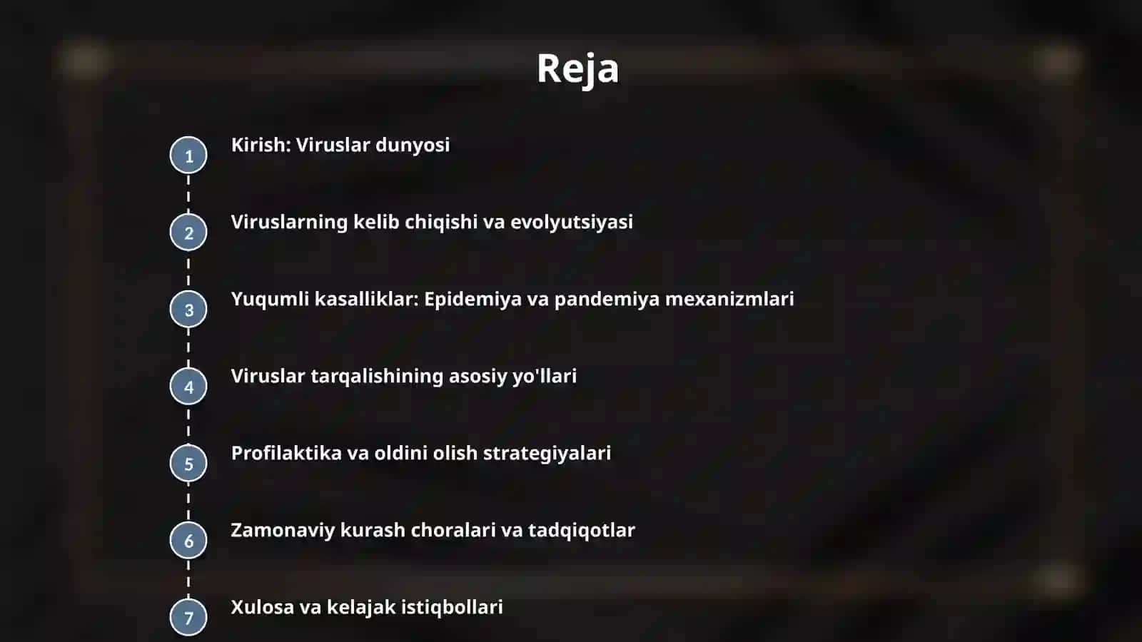 Epidemiya va pandemiyaga olib kelayotgan inson viruslari, ularning tarqalishi, profilaktikasi va qarshi kurash choralari. 2