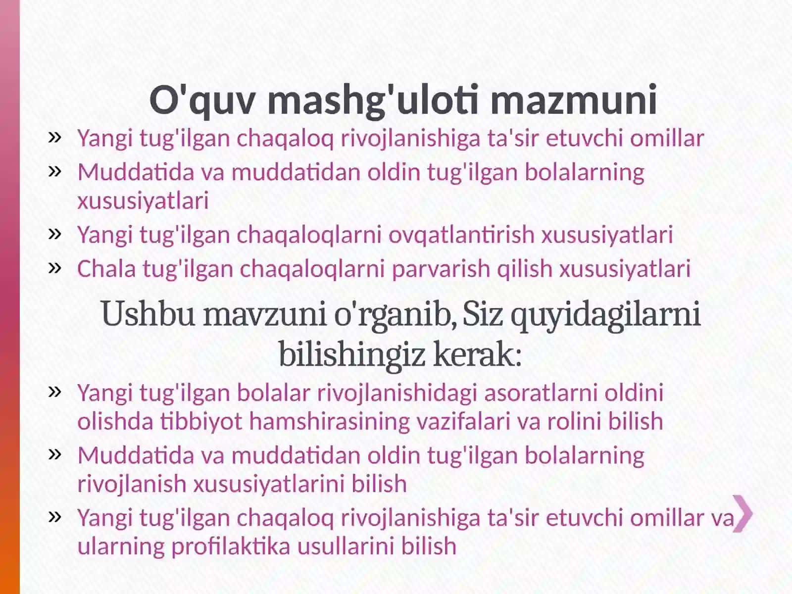 Homila rivojlanishiga ta'sir qiluvchi omillar 2