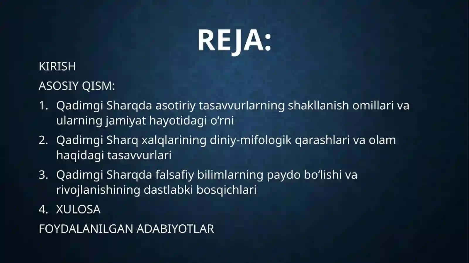 Qadimgi Sharqda Asotiriy Tasavvurlar va Falsafiy Bilimlarning Paydo Bo‘lishi 2