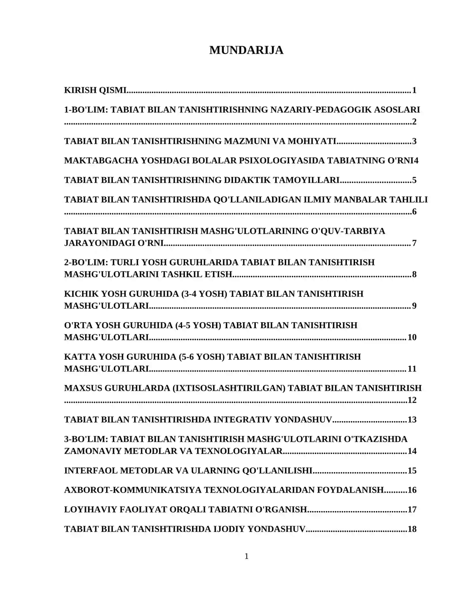 Turli guruhlarda tabiat bilan tanishtirish mashg'ulotlarini tashkil etishning ahamiyati 2