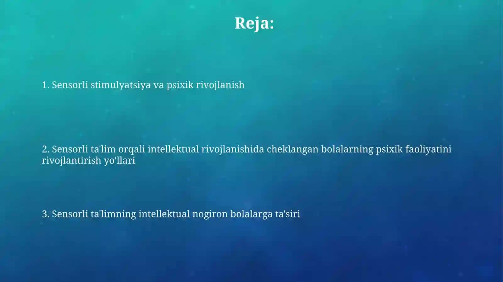 Aqli zaif bolalarni sensor tarbiya asosida psixik faoliayatini korreksion rivojlantirishyo‘llari 2