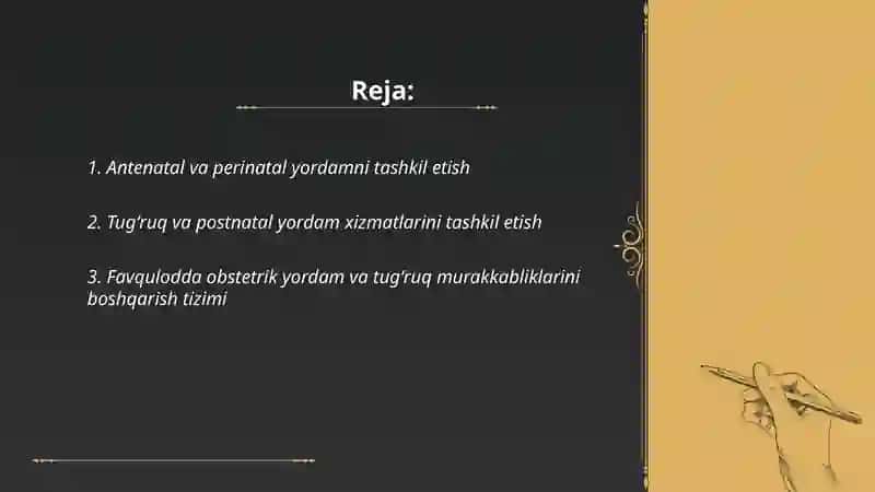 Antenatal va perinatal yordamni tashkil etish 2