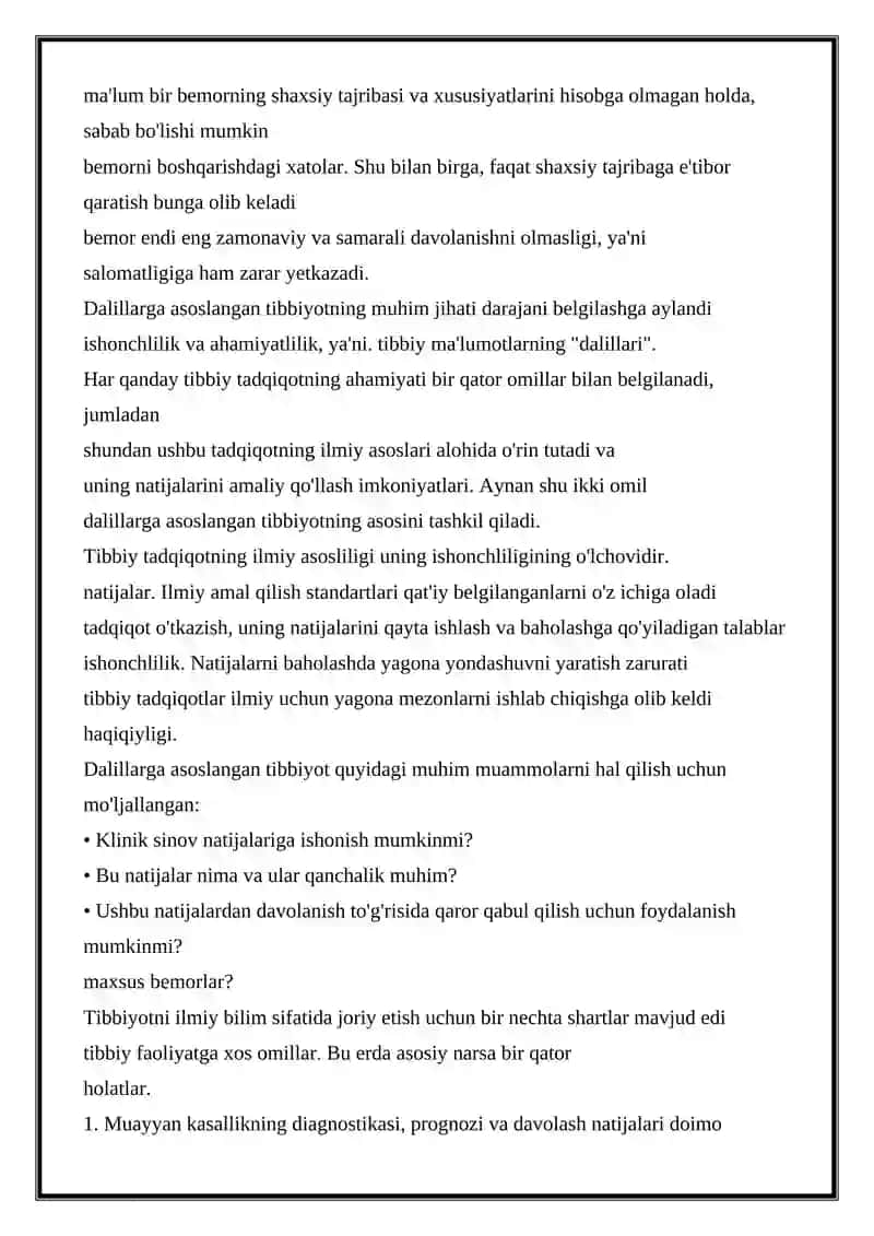 Dalilarga asoslangan tibbiyot 2