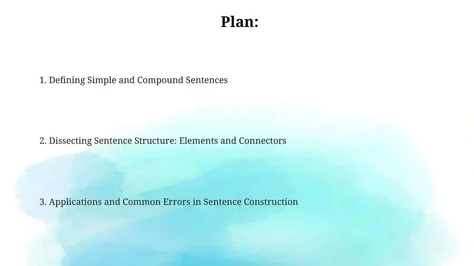 Analysis of simple, compound sentences 2