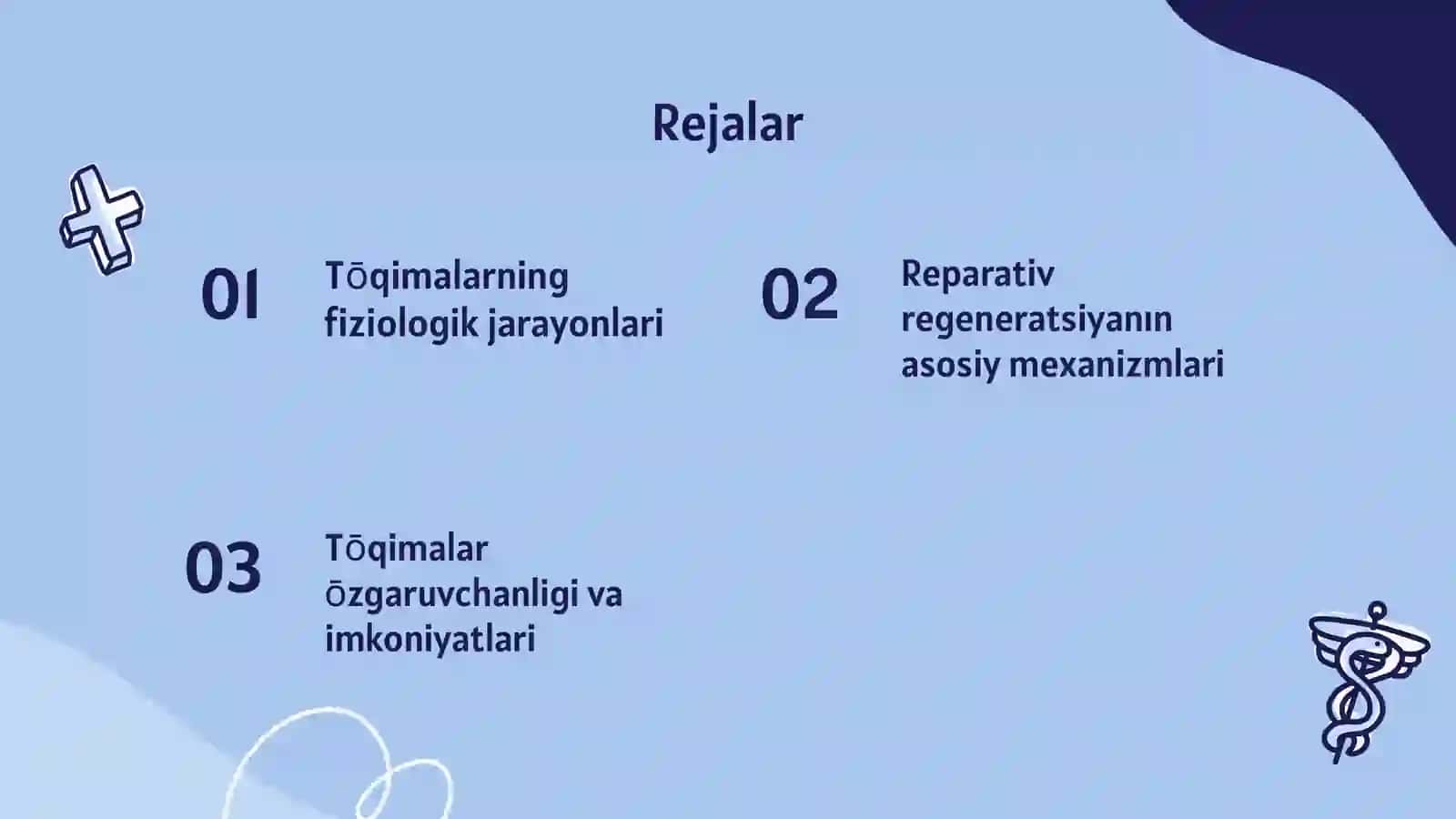 Tōqimalarning fiziologik va reparativ regeneratsiyasi. Tōqimalar ōzgaruvchanligi chegaralari 2