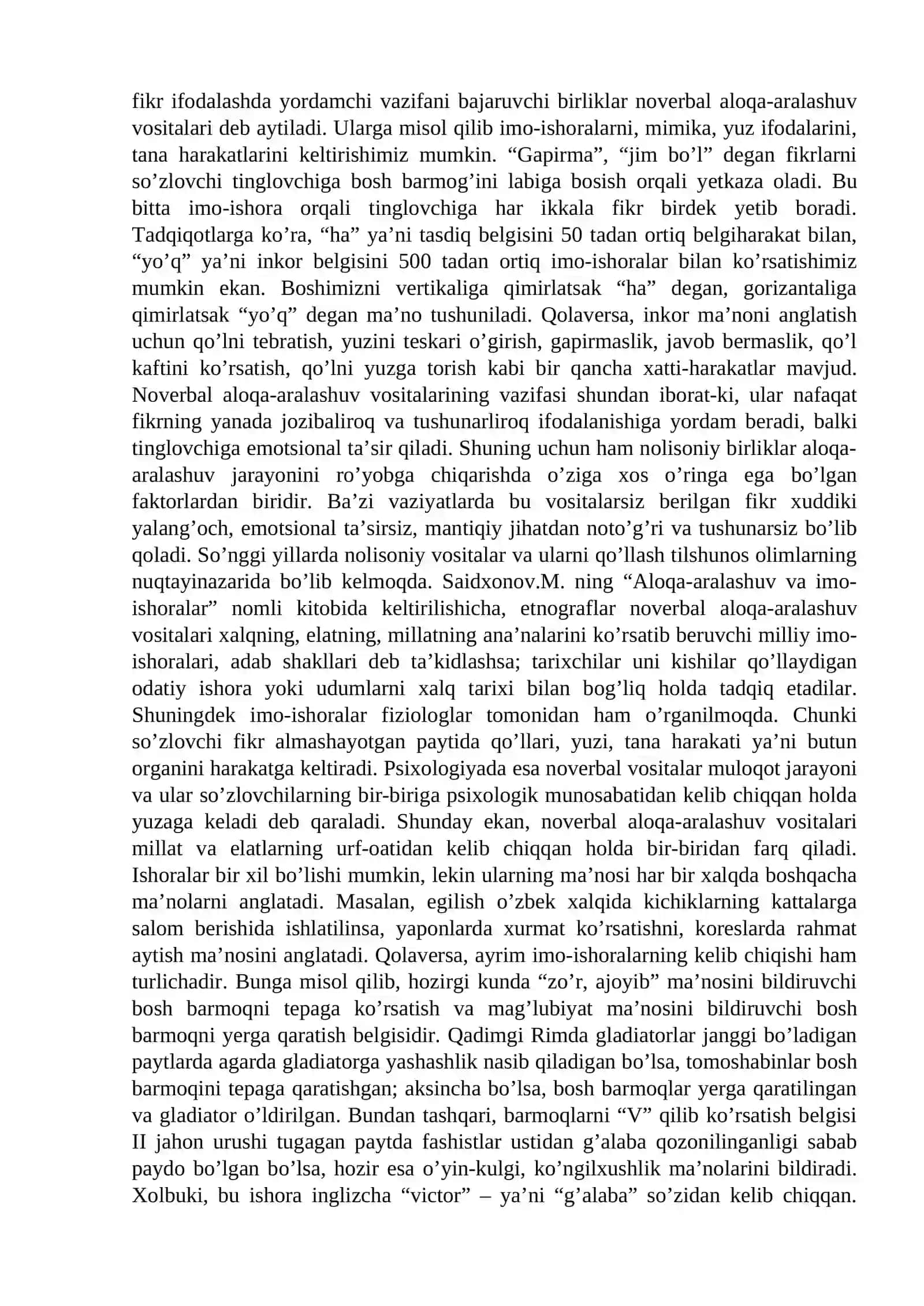 Noverbal aloqa vositalari. Imo-ishoralar. Mimik. Pouza 2
