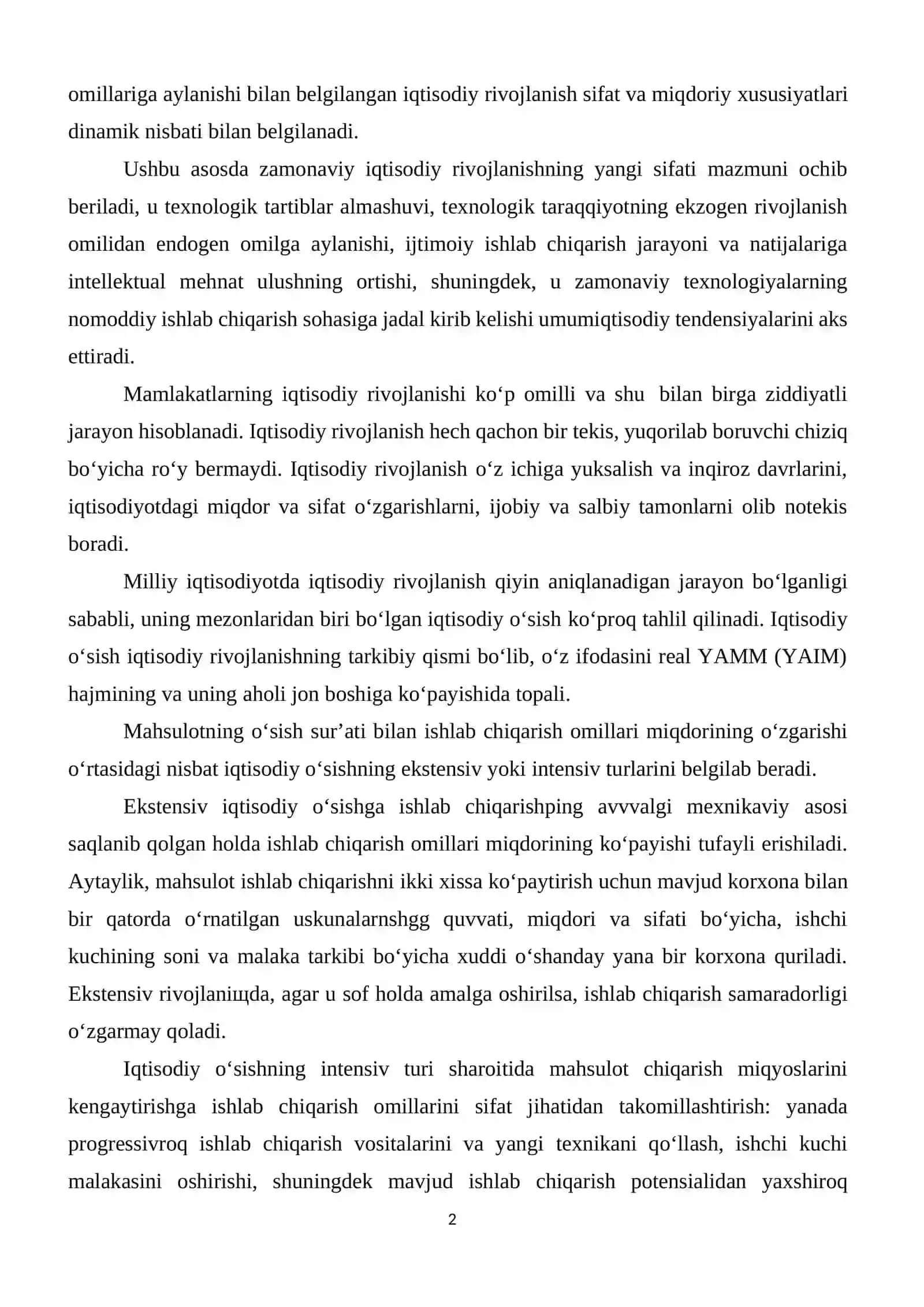 IKKI TARMOKLI VA IKKI TURDAGI IQTISODIYOT 2