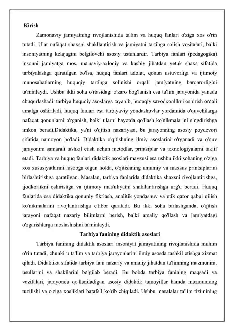 Tarbiya va huquq fanlari didaktik asoslari 2