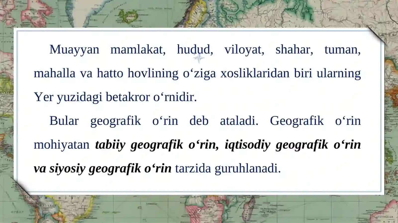 O`zbekistonning geografik o‘rni 2